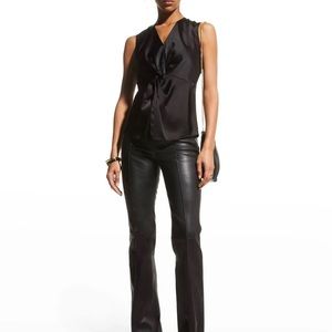 Theory black satin top size 6